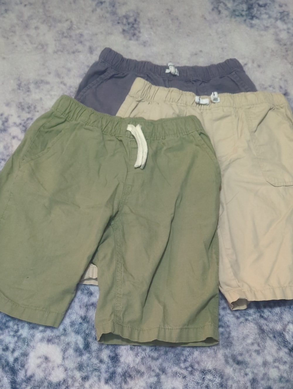 3-Kids Elastic-Waist Pull-On Shorts in Olive, Khaki & Gray - Place & CARTER'S
